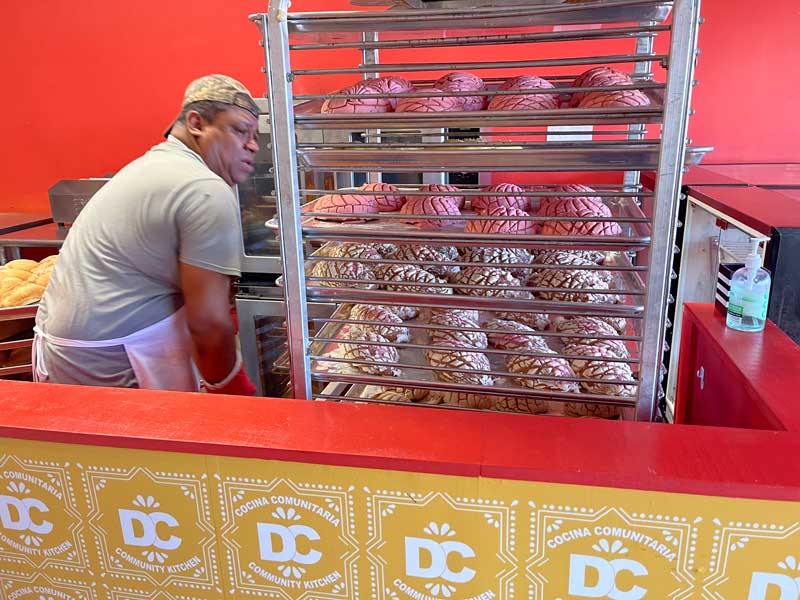 Man Baking Delicious Baked Goods at DC Community Kitchen in Burlington, NC